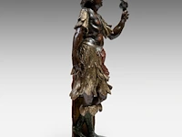 A gilt and polychrome wooden sculpture of a blackamoor figure, 17thc 88 cm. (34.64 in.) - afbeelding 6 van  7