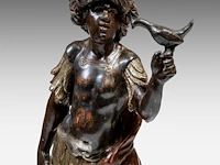 A gilt and polychrome wooden sculpture of a blackamoor figure, 17thc 88 cm. (34.64 in.) - afbeelding 7 van  7