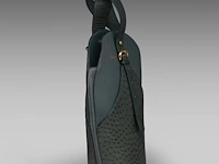 A green delvaux 'verdict' handbag in ostrich leather 37.5 cm. (14.75 in.) - afbeelding 4 van  10
