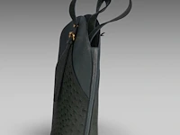 A green delvaux 'verdict' handbag in ostrich leather 37.5 cm. (14.75 in.) - afbeelding 5 van  10
