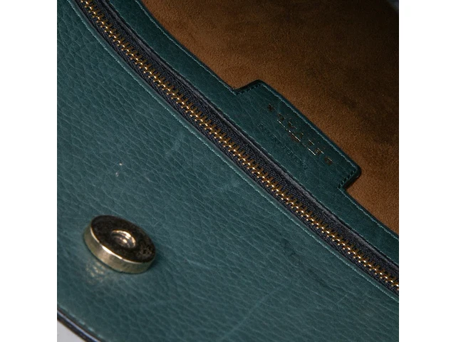 A green delvaux 'verdict' handbag in ostrich leather 37.5 cm. (14.75 in.) - afbeelding 10 van  10