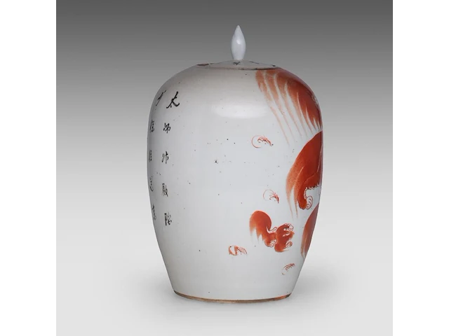 A group of chinese famille rose ware, incl. a ‘buddhist lion’ ginger jar and a series of two fine plates, 19thc and 18thc, tallest h 34 cm (11) - afbeelding 6 van  20
