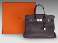 A hermès birkin 35 raisin veau togo handbag with ck hardware 25 x 35 x 17 cm. (9.83 x 13.77 x 6.69 in.) - afbeelding 2 van  18