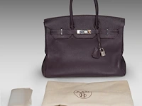A hermès birkin 35 raisin veau togo handbag with ck hardware 25 x 35 x 17 cm. (9.83 x 13.77 x 6.69 in.) - afbeelding 3 van  18