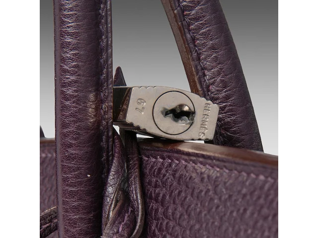 A hermès birkin 35 raisin veau togo handbag with ck hardware 25 x 35 x 17 cm. (9.83 x 13.77 x 6.69 in.) - afbeelding 5 van  18