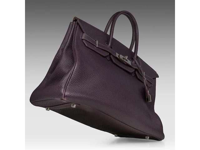 A hermès birkin 35 raisin veau togo handbag with ck hardware 25 x 35 x 17 cm. (9.83 x 13.77 x 6.69 in.) - afbeelding 10 van  18