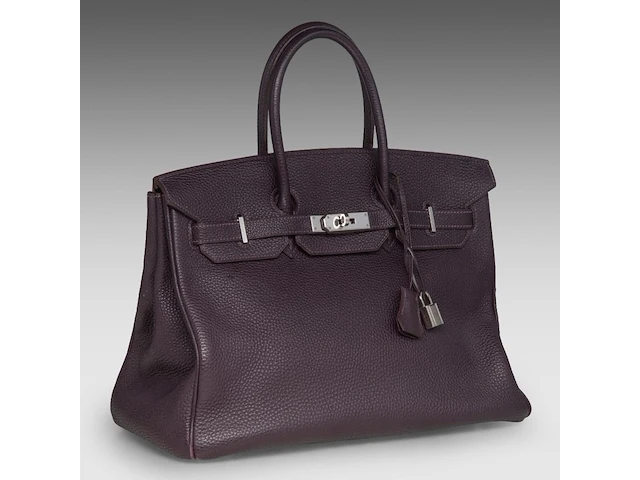 A hermès birkin 35 raisin veau togo handbag with ck hardware 25 x 35 x 17 cm. (9.83 x 13.77 x 6.69 in.) - afbeelding 11 van  18