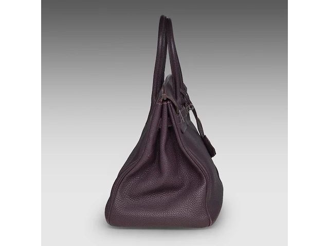 A hermès birkin 35 raisin veau togo handbag with ck hardware 25 x 35 x 17 cm. (9.83 x 13.77 x 6.69 in.) - afbeelding 13 van  18