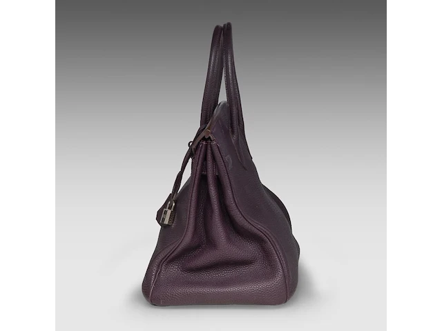 A hermès birkin 35 raisin veau togo handbag with ck hardware 25 x 35 x 17 cm. (9.83 x 13.77 x 6.69 in.) - afbeelding 15 van  18