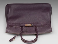 A hermès birkin 35 raisin veau togo handbag with ck hardware 25 x 35 x 17 cm. (9.83 x 13.77 x 6.69 in.) - afbeelding 16 van  18