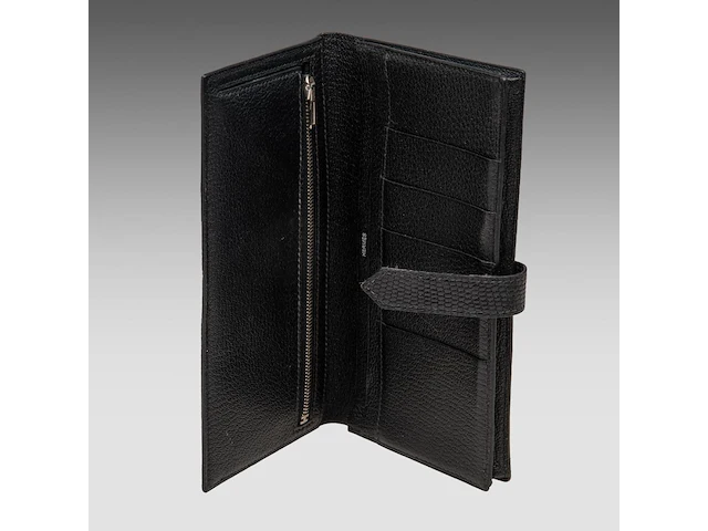 A hermès black lizard bearn wallet 9.5 x 17.5 cm. (3.74 x 6.88 in.) - afbeelding 5 van  9