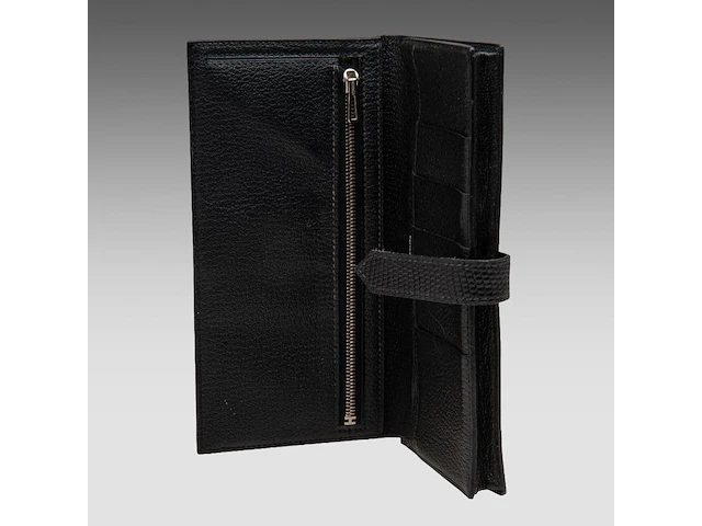 A hermès black lizard bearn wallet 9.5 x 17.5 cm. (3.74 x 6.88 in.) - afbeelding 6 van  9