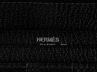 A hermès black lizard bearn wallet 9.5 x 17.5 cm. (3.74 x 6.88 in.) - afbeelding 8 van  9
