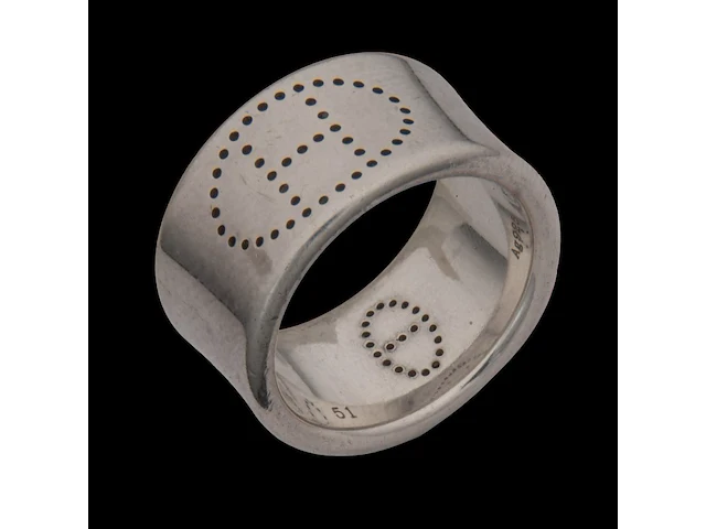 A hermès eclipse ruban sterling silver ring - afbeelding 7 van  13