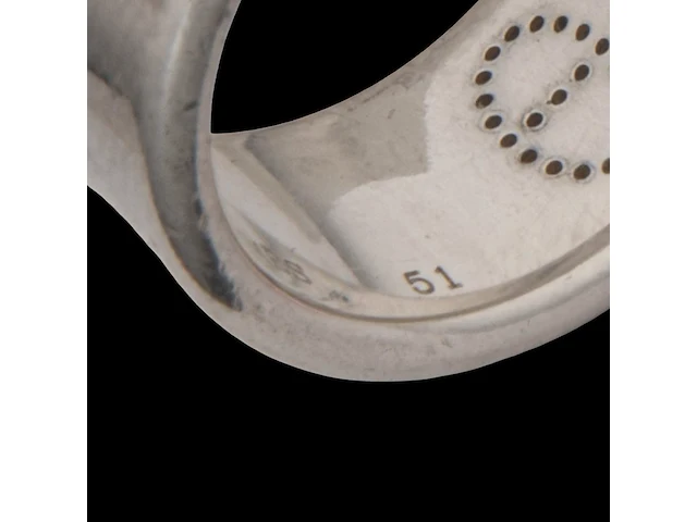 A hermès eclipse ruban sterling silver ring - afbeelding 9 van  13