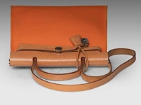 A hermès 'herbag' 31 in leather and orange toile, includes pouch, h 25 - w 31 - d 10 cm - afbeelding 3 van  18