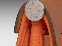 A hermès 'herbag' 31 in leather and orange toile, includes pouch, h 25 - w 31 - d 10 cm - afbeelding 4 van  18