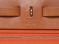 A hermès 'herbag' 31 in leather and orange toile, includes pouch, h 25 - w 31 - d 10 cm - afbeelding 5 van  18