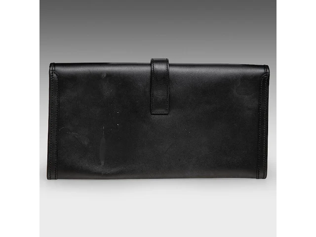 A hermès jige black box calf clutch 15 x 29 cm. (5.91 x 11.41 in.) - afbeelding 4 van  11