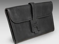 A hermès jige black box calf clutch 15 x 29 cm. (5.91 x 11.41 in.) - afbeelding 5 van  11