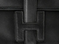 A hermès jige black box calf clutch 15 x 29 cm. (5.91 x 11.41 in.) - afbeelding 6 van  11