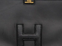 A hermès jige black box calf clutch 15 x 29 cm. (5.91 x 11.41 in.) - afbeelding 7 van  11