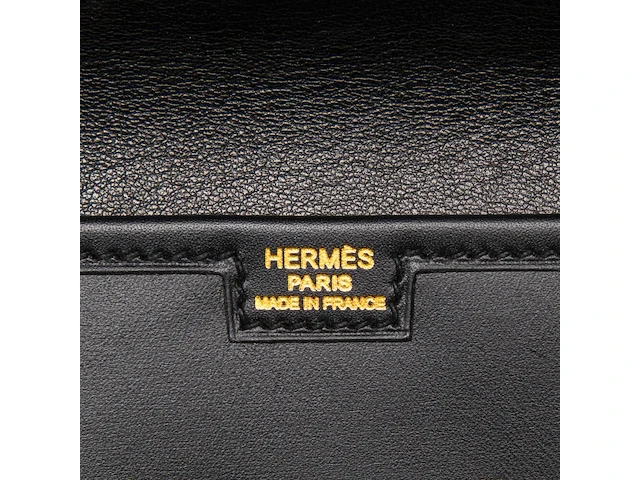 A hermès jige black box calf clutch 15 x 29 cm. (5.91 x 11.41 in.) - afbeelding 8 van  11