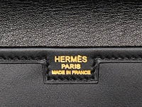 A hermès jige black box calf clutch 15 x 29 cm. (5.91 x 11.41 in.) - afbeelding 8 van  11