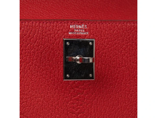 A hermès kelly 32 chèvre de coromandel sellier handbag with palladium ck hardware 23 x 32 x 12 cm. (9.06 x 12.59 x 4.71 in.) - afbeelding 9 van  21