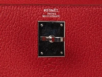 A hermès kelly 32 chèvre de coromandel sellier handbag with palladium ck hardware 23 x 32 x 12 cm. (9.06 x 12.59 x 4.71 in.) - afbeelding 9 van  21