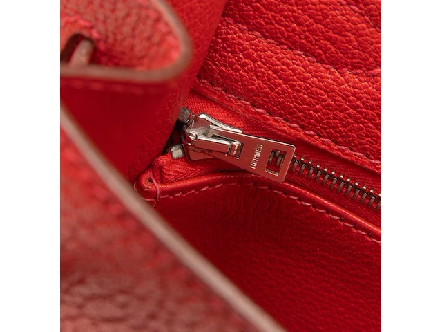 A hermès kelly 32 chèvre de coromandel sellier handbag with palladium ck hardware 23 x 32 x 12 cm. (9.06 x 12.59 x 4.71 in.) - afbeelding 11 van  21