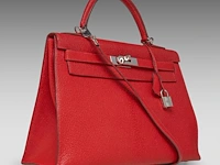 A hermès kelly 32 chèvre de coromandel sellier handbag with palladium ck hardware 23 x 32 x 12 cm. (9.06 x 12.59 x 4.71 in.) - afbeelding 12 van  21