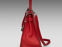 A hermès kelly 32 chèvre de coromandel sellier handbag with palladium ck hardware 23 x 32 x 12 cm. (9.06 x 12.59 x 4.71 in.) - afbeelding 16 van  21