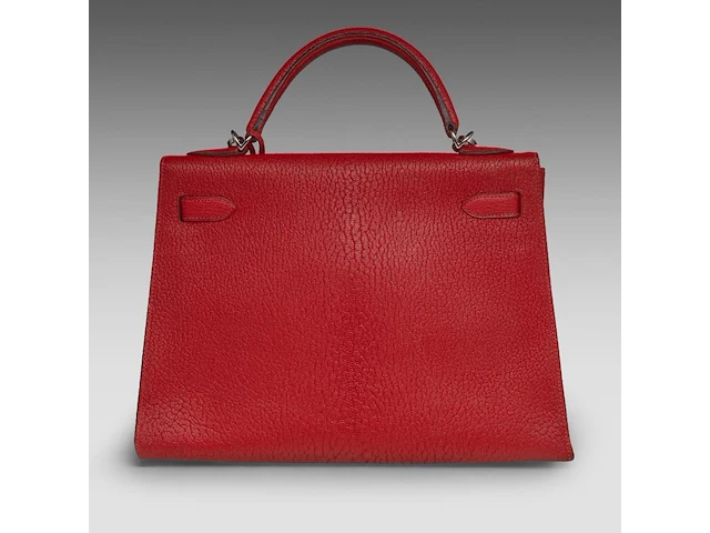 A hermès kelly 32 chèvre de coromandel sellier handbag with palladium ck hardware 23 x 32 x 12 cm. (9.06 x 12.59 x 4.71 in.) - afbeelding 17 van  21