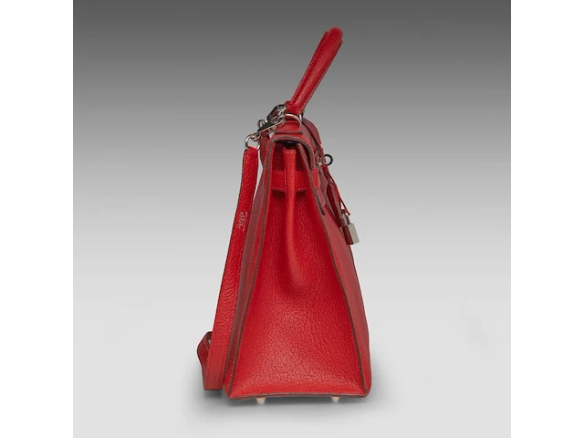 A hermès kelly 32 chèvre de coromandel sellier handbag with palladium ck hardware 23 x 32 x 12 cm. (9.06 x 12.59 x 4.71 in.) - afbeelding 18 van  21