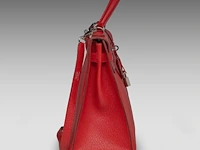 A hermès kelly 32 chèvre de coromandel sellier handbag with palladium ck hardware 23 x 32 x 12 cm. (9.06 x 12.59 x 4.71 in.) - afbeelding 18 van  21