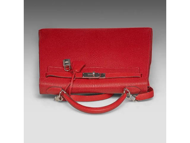 A hermès kelly 32 chèvre de coromandel sellier handbag with palladium ck hardware 23 x 32 x 12 cm. (9.06 x 12.59 x 4.71 in.) - afbeelding 19 van  21