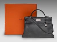 A hermès kelly 40 retourné in black veau epsom handbag with ck hardware 27 x 40 x 13 cm. (10.63 x 15 3/4 x 5.12 in.) - afbeelding 21 van  36