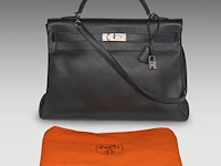 A hermès kelly 40 retourné in black veau epsom handbag with ck hardware 27 x 40 x 13 cm. (10.63 x 15 3/4 x 5.12 in.) - afbeelding 22 van  36
