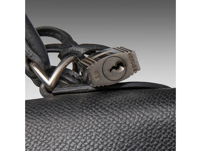 A hermès kelly 40 retourné in black veau epsom handbag with ck hardware 27 x 40 x 13 cm. (10.63 x 15 3/4 x 5.12 in.) - afbeelding 26 van  36