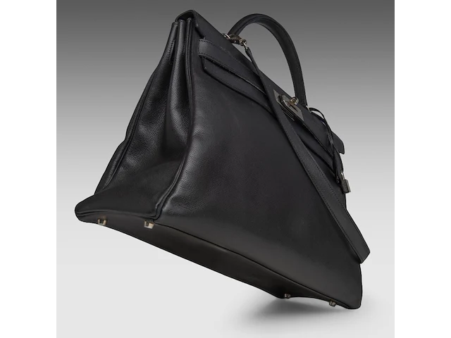 A hermès kelly 40 retourné in black veau epsom handbag with ck hardware 27 x 40 x 13 cm. (10.63 x 15 3/4 x 5.12 in.) - afbeelding 30 van  36
