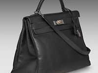 A hermès kelly 40 retourné in black veau epsom handbag with ck hardware 27 x 40 x 13 cm. (10.63 x 15 3/4 x 5.12 in.) - afbeelding 23 van  36