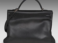 A hermès kelly 40 retourné in black veau epsom handbag with ck hardware 27 x 40 x 13 cm. (10.63 x 15 3/4 x 5.12 in.) - afbeelding 32 van  36