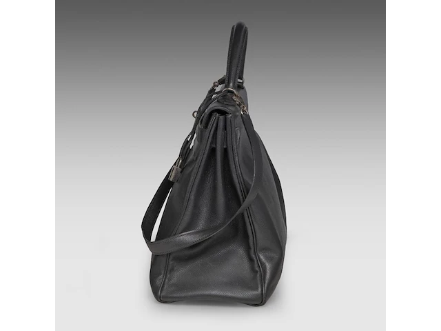 A hermès kelly 40 retourné in black veau epsom handbag with ck hardware 27 x 40 x 13 cm. (10.63 x 15 3/4 x 5.12 in.) - afbeelding 33 van  36