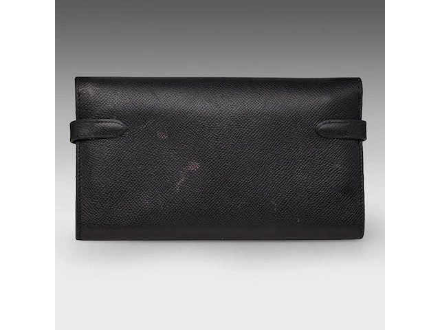 A hermès kelly wallet to go in black calfskin 11 x 20 cm. (4.33 x 7.87 in.) - afbeelding 2 van  9