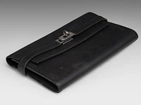 A hermès kelly wallet to go in black calfskin 11 x 20 cm. (4.33 x 7.87 in.) - afbeelding 4 van  9