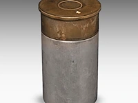 A hermès two-tone silver plate table lighter 'cartouche', ca 1970 9.5 cm. (3.74 in.)