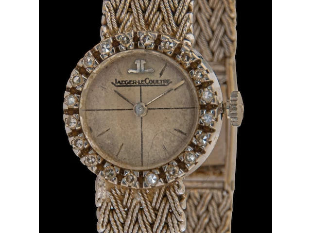A jaeger-lecoultre ladies wrist watch in 18ct white gold, set with diamonds, weight: 26,4 g - afbeelding 4 van  4