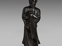 A japanese bronze figure of a rakan (arhat), meiji period, h 26 cm