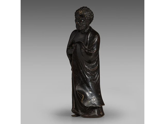 A japanese bronze figure of a rakan (arhat), meiji period, h 26 cm - afbeelding 2 van  7